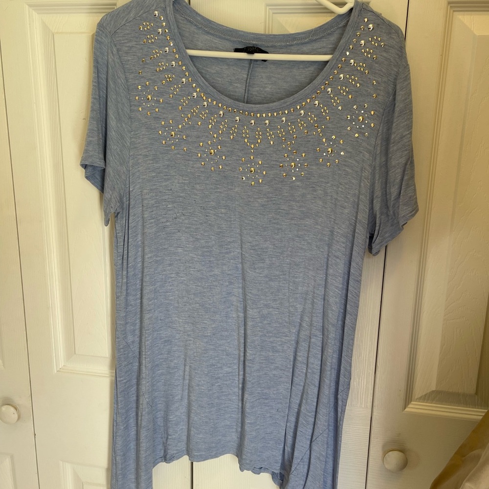 Earl brand T-shirt top with silver embellishments